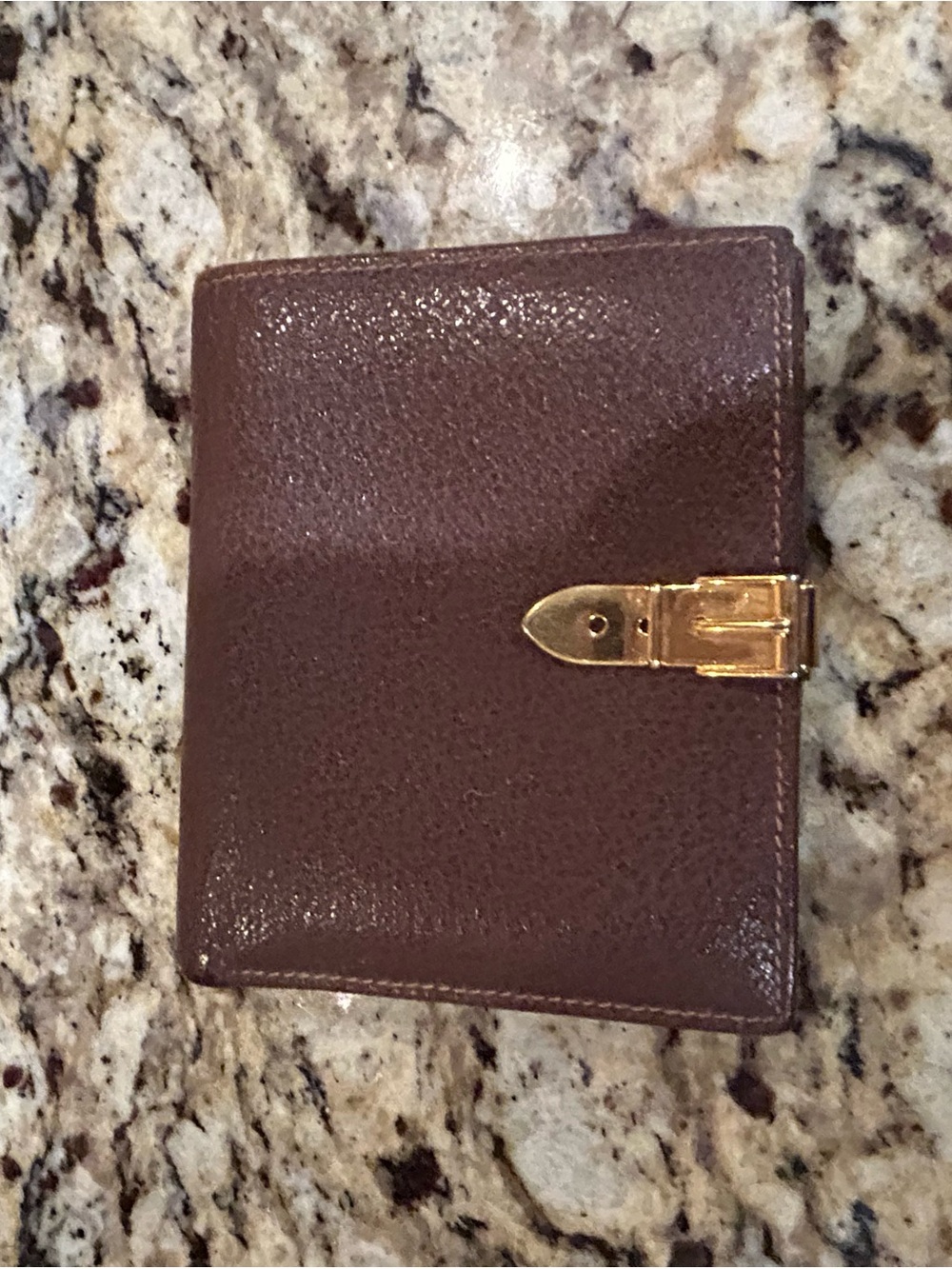 GUCCI Brown Folding Wallet Leather